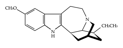Psychedelics ibogaine molecular structure