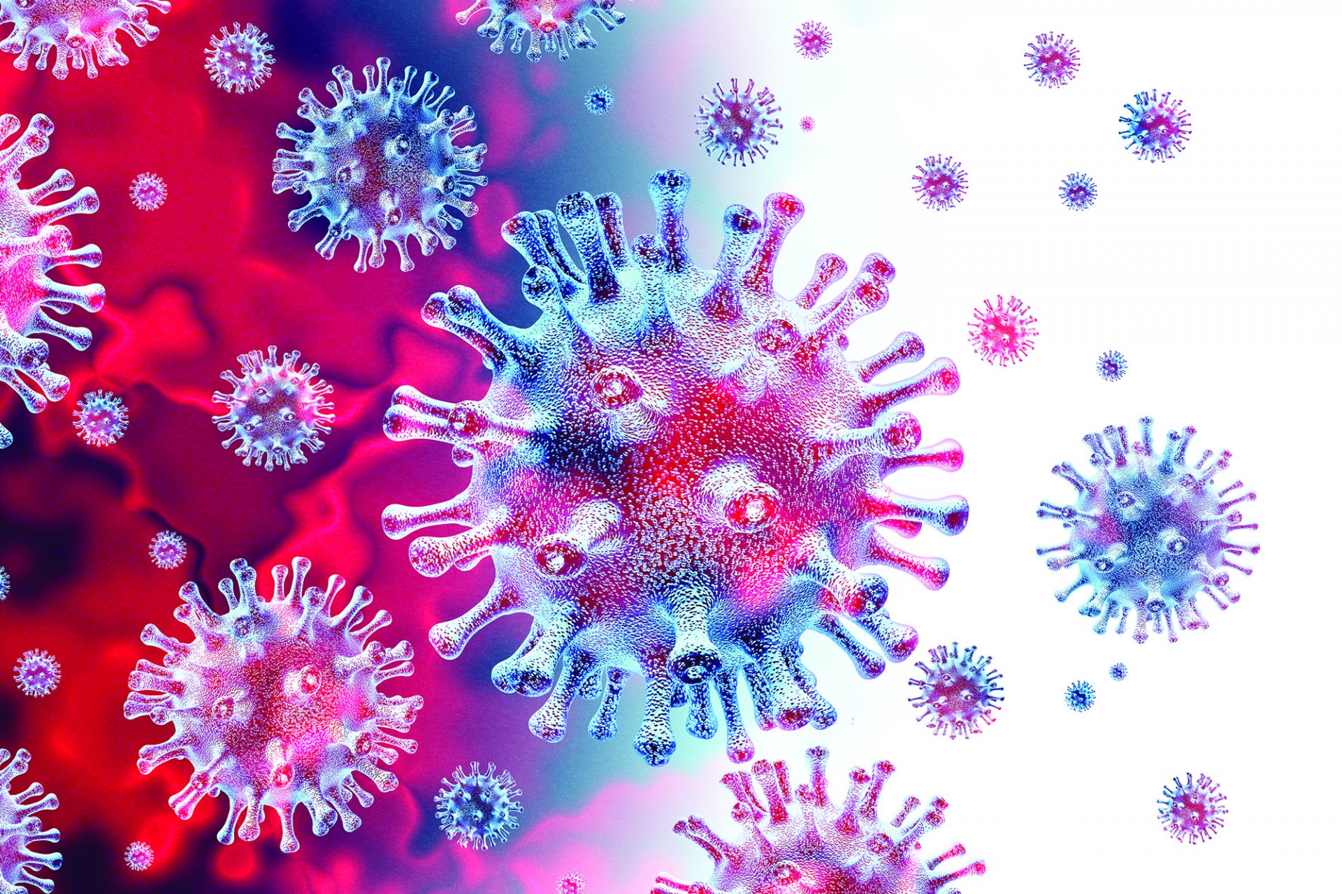 close up of virus under microscope